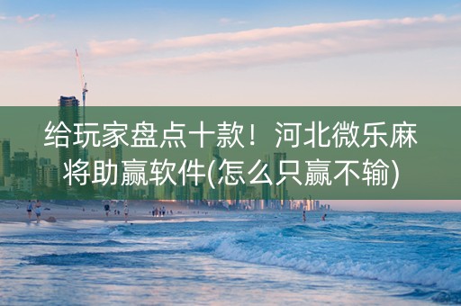 给玩家盘点十款！河北微乐麻将助赢软件(怎么只赢不输)