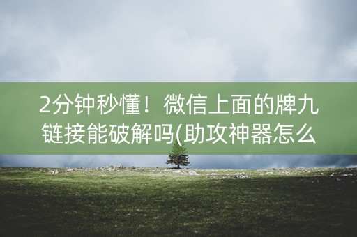 2分钟秒懂！微信上面的牌九链接能破解吗(助攻神器怎么才会赢)