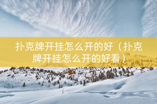 扑克牌开挂怎么开的好（扑克牌开挂怎么开的好看）