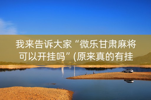 我来告诉大家“微乐甘肃麻将可以开挂吗”(原来真的有挂)-知乎
