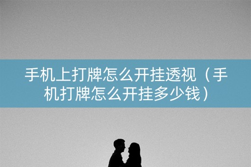 手机上打牌怎么开挂透视（手机打牌怎么开挂多少钱）