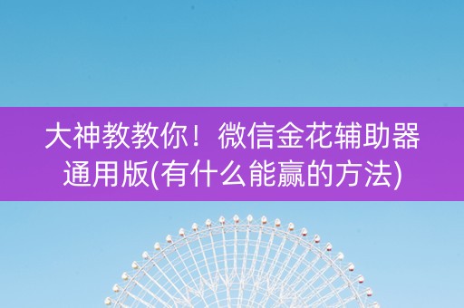 大神教教你！微信金花辅助器通用版(有什么能赢的方法)