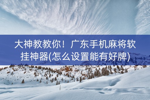 大神教教你！广东手机麻将软挂神器(怎么设置能有好牌)