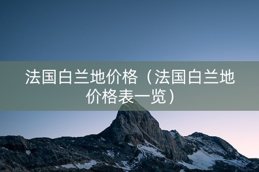 法国白兰地价格（法国白兰地价格表一览）