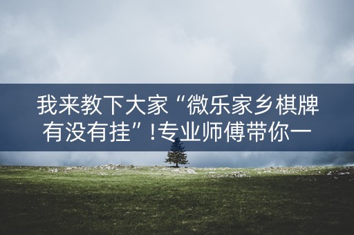 我来教下大家“微乐家乡棋牌有没有挂”!专业师傅带你一起了解（详细教程）-知乎
