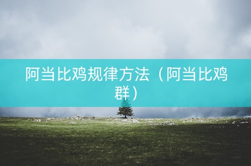 阿当比鸡规律方法（阿当比鸡群）