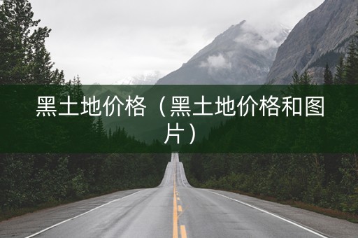 黑土地价格（黑土地价格和图片）