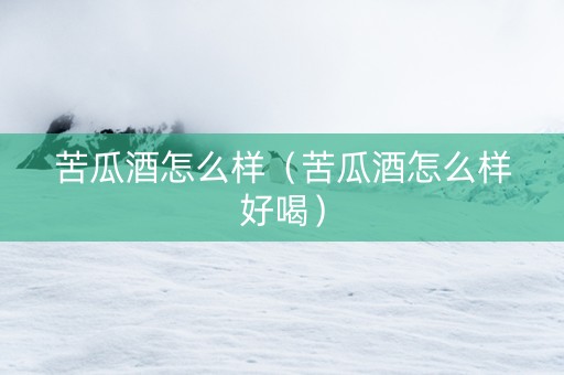 苦瓜酒怎么样（苦瓜酒怎么样好喝）