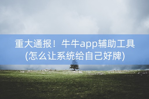 重大通报！牛牛app辅助工具(怎么让系统给自己好牌)