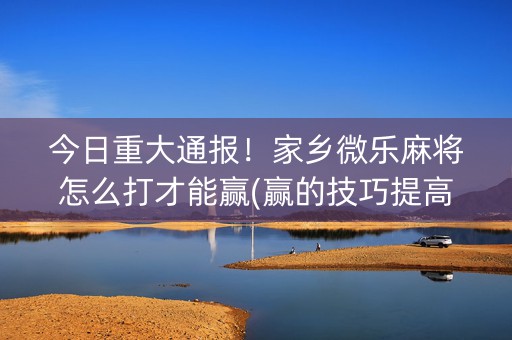 今日重大通报！家乡微乐麻将怎么打才能赢(赢的技巧提高胜率)