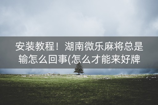 安装教程！湖南微乐麻将总是输怎么回事(怎么才能来好牌)