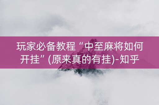 玩家必备教程“中至麻将如何开挂”(原来真的有挂)-知乎