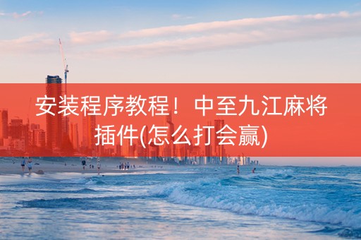 安装程序教程！中至九江麻将插件(怎么打会赢)