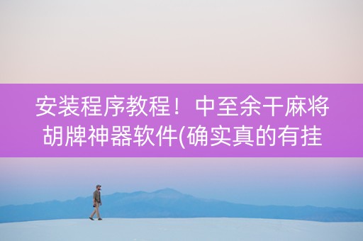 安装程序教程！中至余干麻将胡牌神器软件(确实真的有挂)