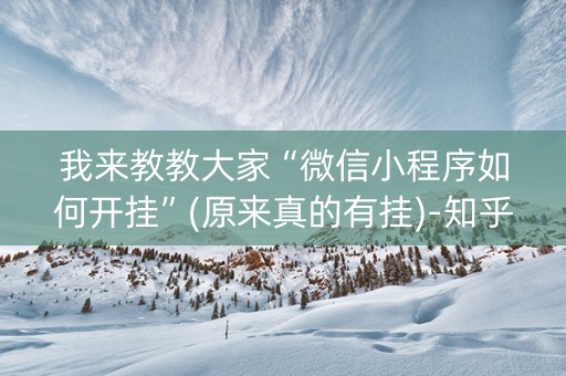 我来教教大家“微信小程序如何开挂”(原来真的有挂)-知乎