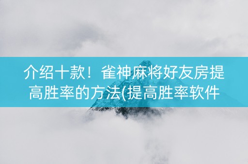 介绍十款！雀神麻将好友房提高胜率的方法(提高胜率软件)