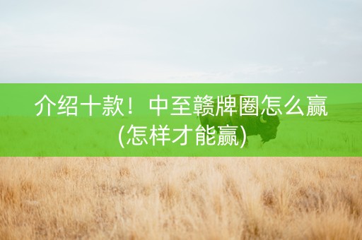 介绍十款！中至赣牌圈怎么赢(怎样才能赢)