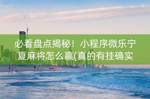 必看盘点揭秘！小程序微乐宁夏麻将怎么赢(真的有挂确实有挂)