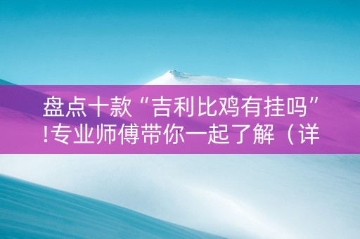 盘点十款“吉利比鸡有挂吗”!专业师傅带你一起了解（详细教程）-知乎