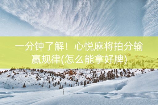 一分钟了解！心悦麻将拍分输赢规律(怎么能拿好牌)
