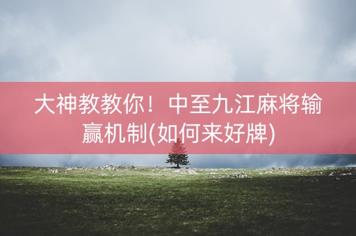 大神教教你！中至九江麻将输赢机制(如何来好牌)