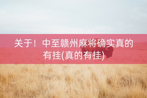 关于！中至赣州麻将确实真的有挂(真的有挂)