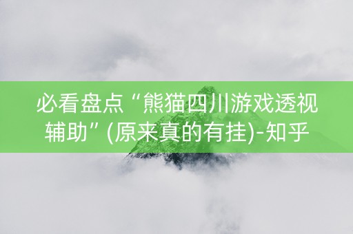 必看盘点“熊猫四川游戏透视辅助”(原来真的有挂)-知乎