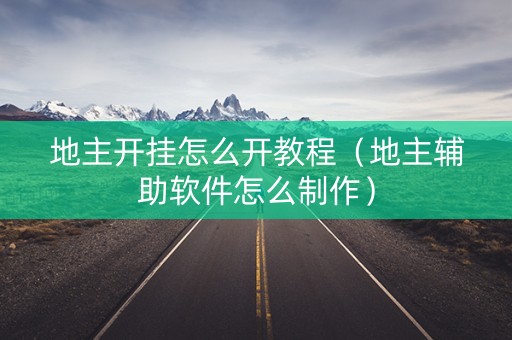 地主开挂怎么开教程（地主辅助软件怎么制作）
