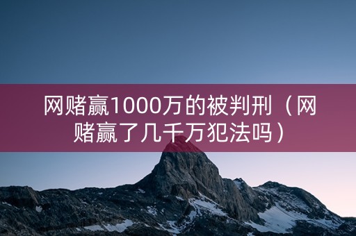 网赌赢1000万的被判刑（网赌赢了几千万犯法吗）