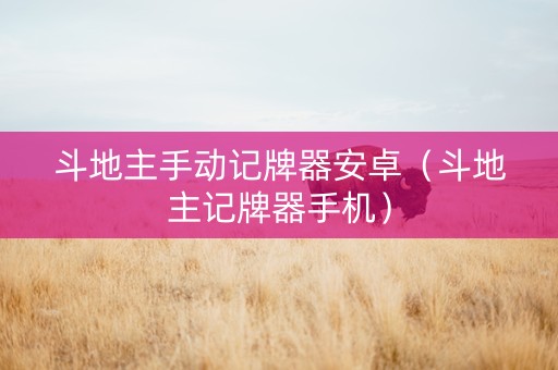 斗地主手动记牌器安卓（斗地主记牌器手机）