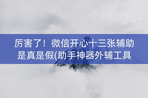 厉害了！微信开心十三张辅助是真是假(助手神器外辅工具)