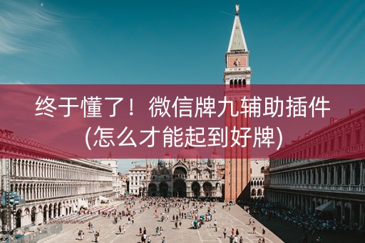 终于懂了！微信牌九辅助插件(怎么才能起到好牌)