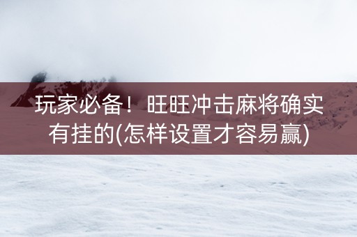玩家必备！旺旺冲击麻将确实有挂的(怎样设置才容易赢)