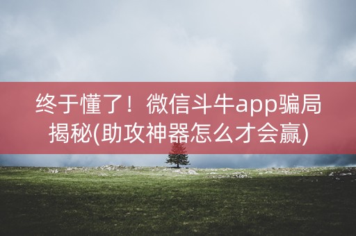 终于懂了！微信斗牛app骗局揭秘(助攻神器怎么才会赢)