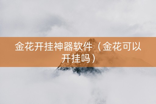 金花开挂神器软件（金花可以开挂吗）