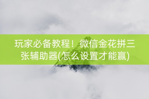 玩家必备教程！微信金花拼三张辅助器(怎么设置才能赢)