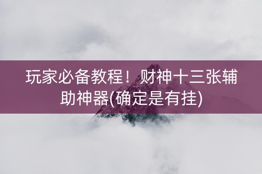 玩家必备教程！财神十三张辅助神器(确定是有挂)