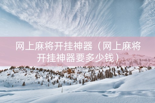 网上麻将开挂神器（网上麻将开挂神器要多少钱）