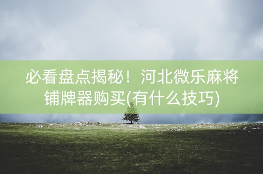 必看盘点揭秘！河北微乐麻将铺牌器购买(有什么技巧)