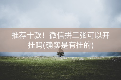 推荐十款！微信拼三张可以开挂吗(确实是有挂的)
