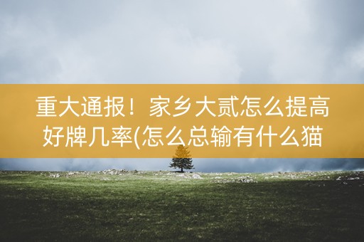 重大通报！家乡大贰怎么提高好牌几率(怎么总输有什么猫腻)
