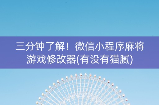 三分钟了解！微信小程序麻将游戏修改器(有没有猫腻)