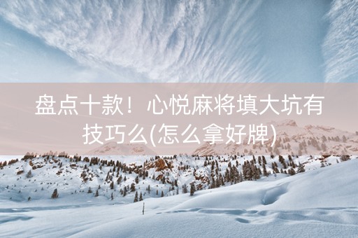 盘点十款！心悦麻将填大坑有技巧么(怎么拿好牌)