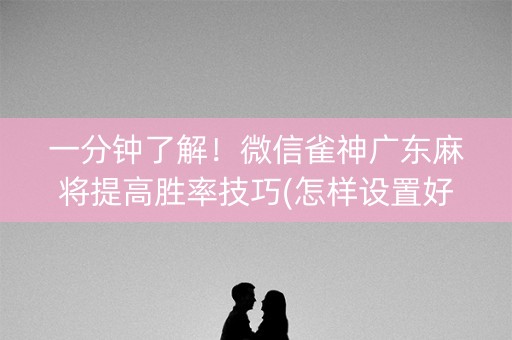 一分钟了解！微信雀神广东麻将提高胜率技巧(怎样设置好牌)