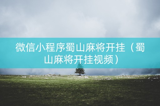 微信小程序蜀山麻将开挂（蜀山麻将开挂视频）