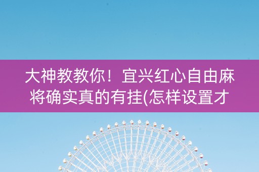 大神教教你！宜兴红心自由麻将确实真的有挂(怎样设置才容易赢)