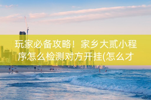 玩家必备攻略！家乡大贰小程序怎么检测对方开挂(怎么才能来好牌)