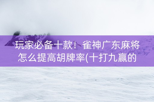 玩家必备十款！雀神广东麻将怎么提高胡牌率(十打九赢的打法)