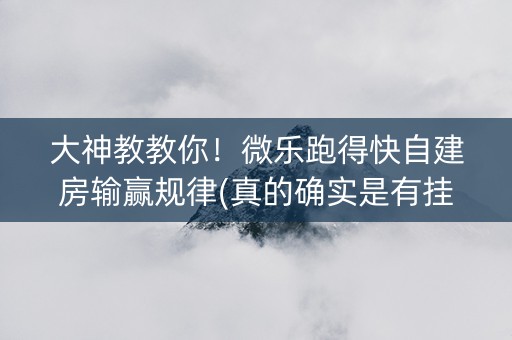 大神教教你！微乐跑得快自建房输赢规律(真的确实是有挂)
