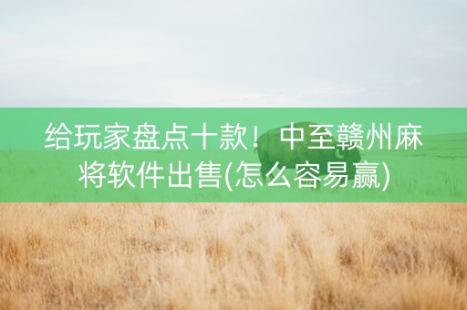 给玩家盘点十款！中至赣州麻将软件出售(怎么容易赢)